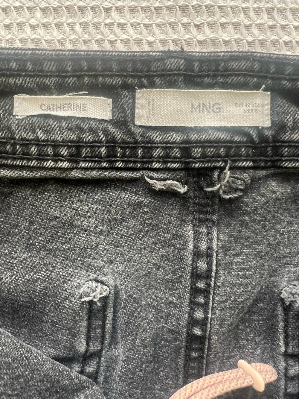 MNG Catherine Black Wide-Leg High-Rise Crop Raw Hem Jeans 10 - Picture 8 of 9